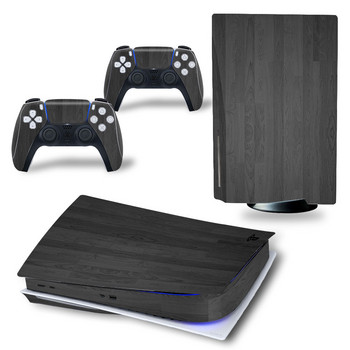 GAMEGENIXX PS5 Standard Disc Skin Sticker Wood Grain Свалящ се капак PVC Vinyl за PS5 конзола и 2 контролера