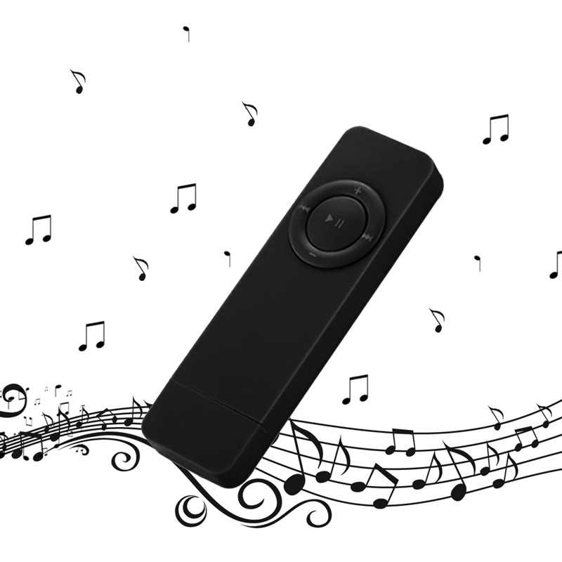 2 db hordozható USB Sport U Disk Mini Mp3 zenelejátszó támogatás 32 GB TF kártya (fekete és rózsaszín)