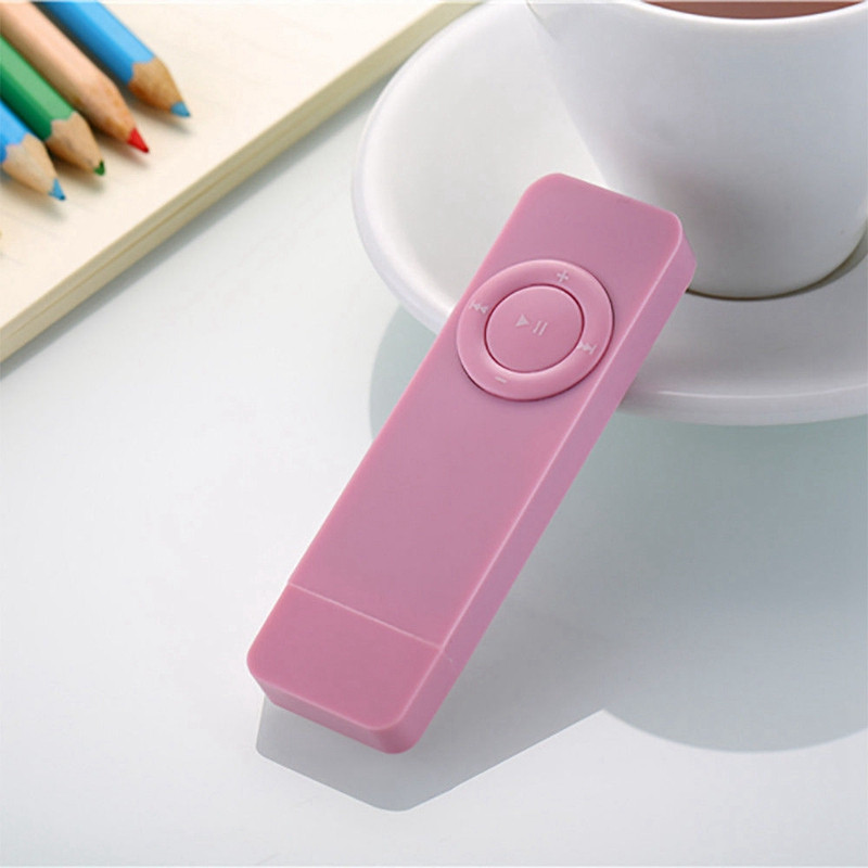 2 db hordozható USB Sport U Disk Mini Mp3 zenelejátszó támogatás 32 GB TF kártya (fekete és rózsaszín)