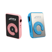 2 buc. Mini Clip pentru oglindă USB Digital Mp3 Music Player suport card SD TF de 8 GB, roz și albastru