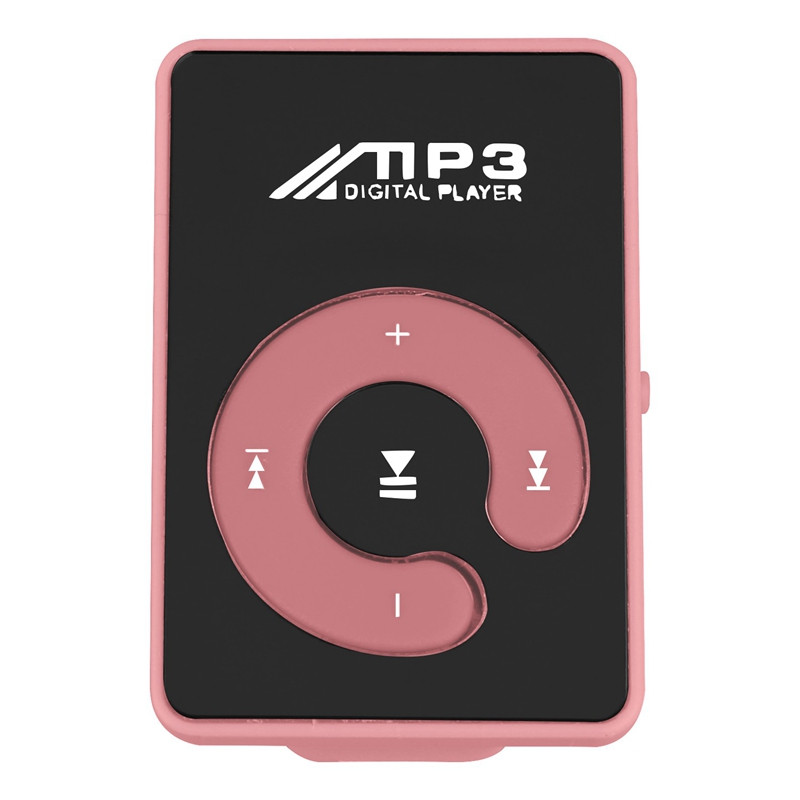 2 buc. Mini Clip pentru oglindă USB Digital Mp3 Music Player suport card SD TF de 8 GB, roz și albastru