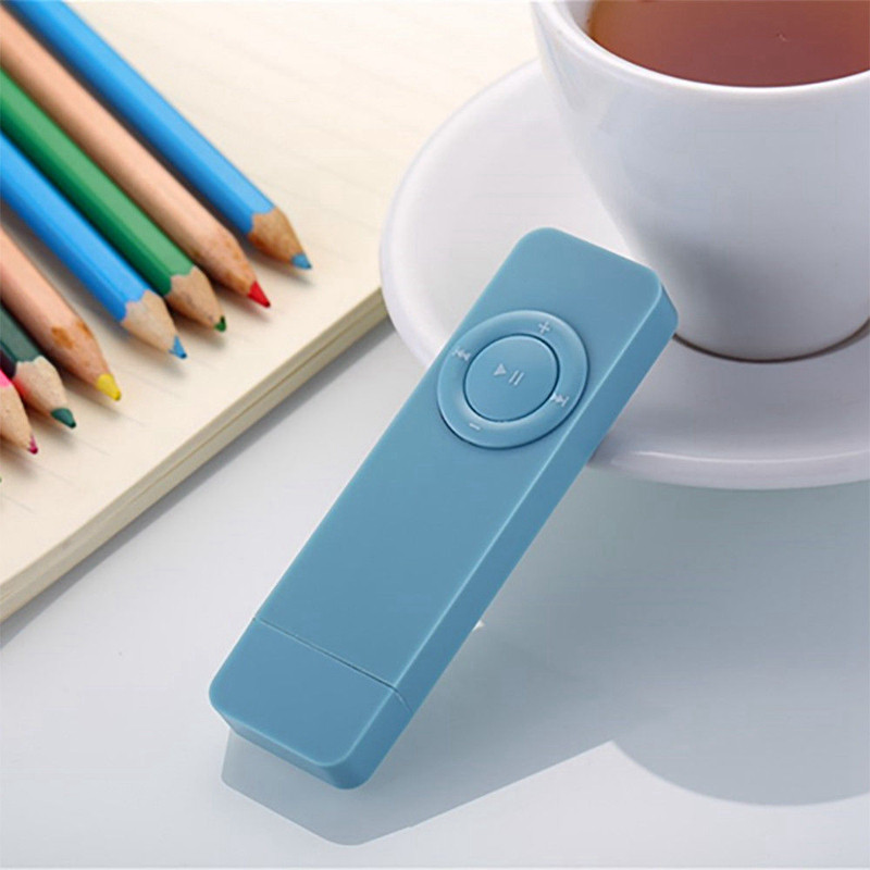 2 kom prijenosni USB Sport U disk Mini MP3 glazbeni player podrška 32GB TF kartica (crna i plava)