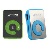 2X Mini Mirror Clip USB Digital Mp3 Music Player Suport 8GB SD TF Card Albastru și Verde