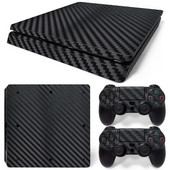 PS4 Slim Skin Zelts Melns Rozā Sarkans Balts Oglekļa šķiedras Āda Augstas kvalitātes dekoratīvās uzlīmes uzlīmes vāciņš PS4 Slim konsolei