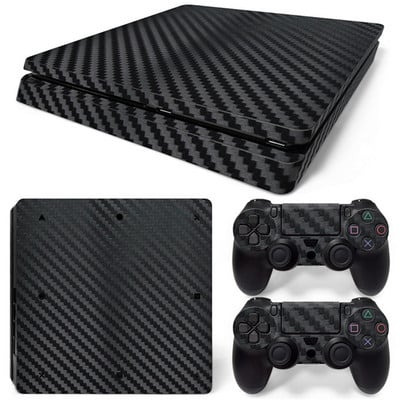 PS4 Slim Skin jaoks Kuldne Must Roosa Punane Valge Süsinikkiust Skin Kvaliteetne Dekoratiivne Kleebise Kleebise Kate PS4 Õhuke Konsooli jaoks