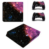 PS4 jaoks õhuke vinüülkleebis Sony Playstation 4 õhukese konsooli+2 kontrolleri jaoks. Kaitsev kleebiseümbris PS4 õhukeste tarvikute jaoks