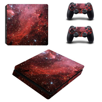 Για PS4 Slim Vinyl Sticker For Sony Playstation 4 Slim Console+2 controller Προστατευτική θήκη αυτοκόλλητου για PS4 Slim αξεσουάρ