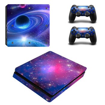 Για PS4 Slim Vinyl Sticker For Sony Playstation 4 Slim Console+2 controller Προστατευτική θήκη αυτοκόλλητου για PS4 Slim αξεσουάρ