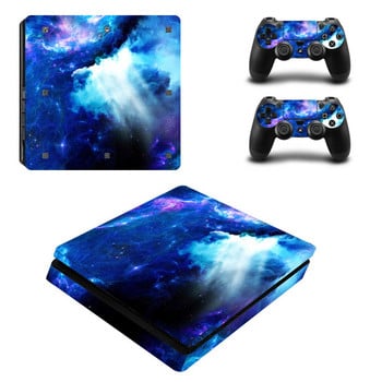 Για PS4 Slim Vinyl Sticker For Sony Playstation 4 Slim Console+2 controller Προστατευτική θήκη αυτοκόλλητου για PS4 Slim αξεσουάρ