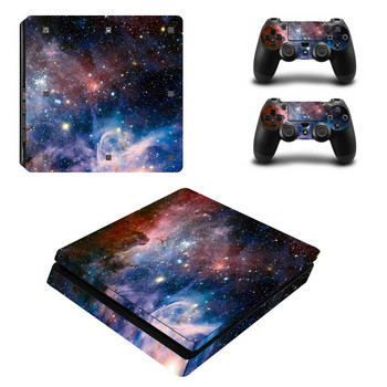 Για PS4 Slim Vinyl Sticker For Sony Playstation 4 Slim Console+2 controller Προστατευτική θήκη αυτοκόλλητου για PS4 Slim αξεσουάρ