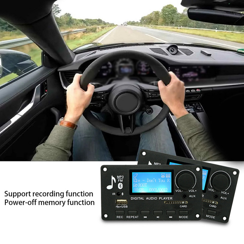 MP3 vezeték nélküli LCD dekóderek zenelejátszó hangrögzítő modul infravörös felvevő kártya csere dekódoló elektronika