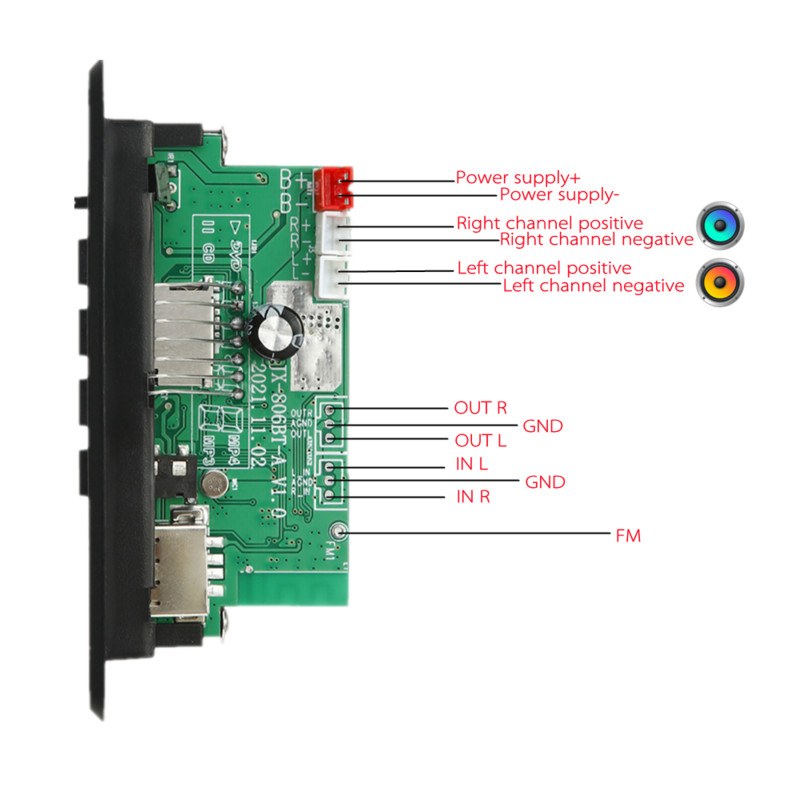 Käed-vabad MP3-mängija dekoodri plaat 12V Bluetooth5.0 50W võimendi Auto FM-raadio mooduli tugi FM TF USB AUX salvestid