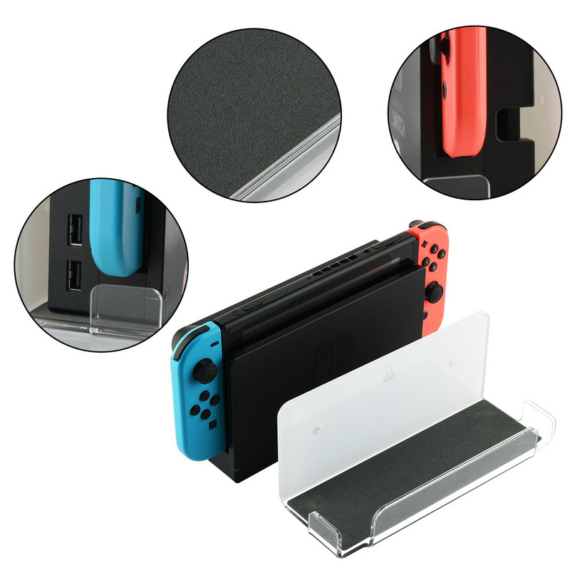 Držač zidnog nosača za Nintendo Switch Dock Station Ljepljiva mala zidna polica Plutajući zidni nosač Stalak Switch Dock Dodaci