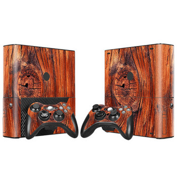 Καθαρό και ξύλινο σχέδιο Βινυλίου Skin Sticker Protector για Xbox 360 E για Xbox 360 E με κάλυμμα χειριστηρίων 2 τμχ για Xbox 360E