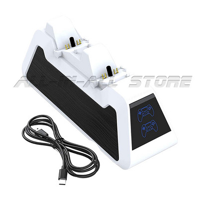 PS5 USB Type-C gyorstöltő állvány 2 töltő dokkoló állomás LED jelzővel Playstation 5 PS 5 DualSense kettős vezérlőhöz