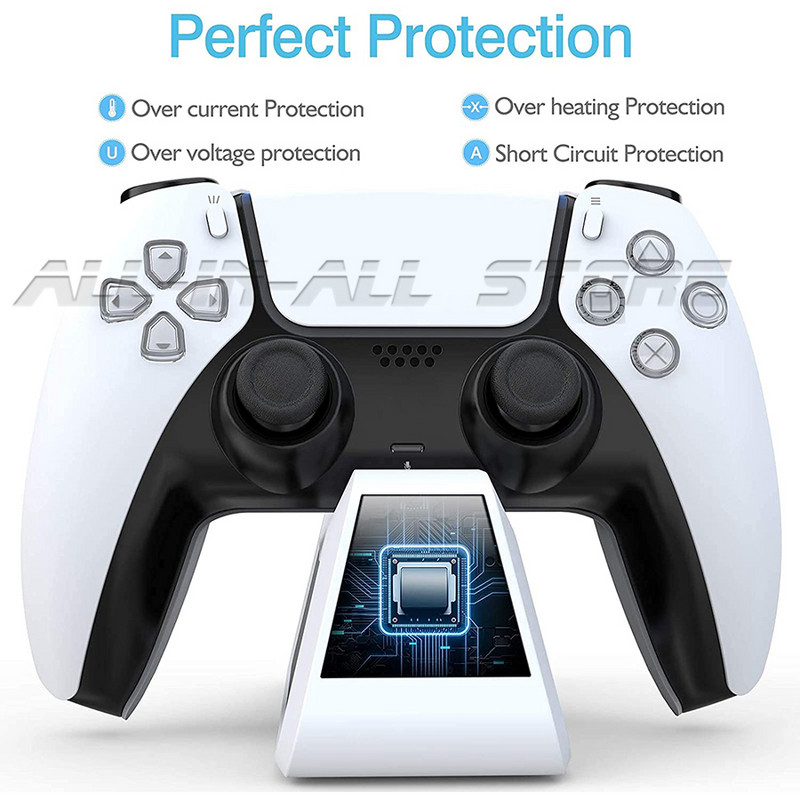 PS5 USB Type-C gyorstöltő állvány 2 töltő dokkoló állomás LED jelzővel Playstation 5 PS 5 DualSense kettős vezérlőhöz