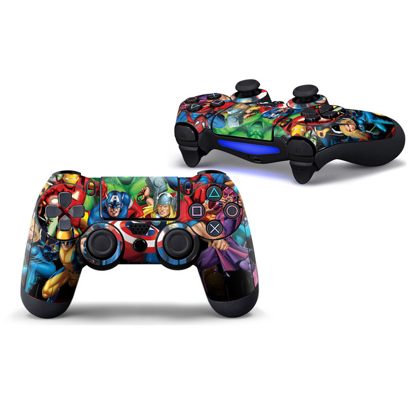 Marvel Captain America Iron Man PVC spēļu paneļa ādas uzlīme PlayStation4 PS4 PS4 pilna vāka spēles roktura aizsargplēve Para