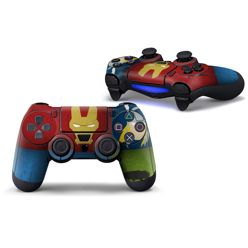 Marvel Captain America Iron Man PVC spēļu paneļa ādas uzlīme PlayStation4 PS4 PS4 pilna vāka spēles roktura aizsargplēve Para