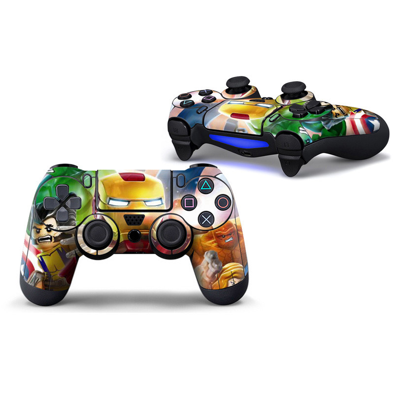 Marvel Captain America Iron Man PVC spēļu paneļa ādas uzlīme PlayStation4 PS4 PS4 pilna vāka spēles roktura aizsargplēve Para