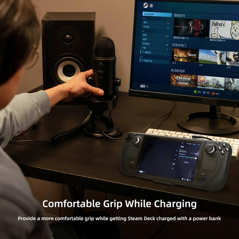 Állítható tartó Power Bank asztali konzol Kickstand kompatibilis Steam Deck játékkonzol tartozékokkal