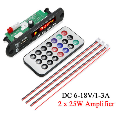 2*50/40W/25W pojačalo MP3 player dekoder ploča 12V Bluetooth 5.0 auto FM radio modul podrška TF USB AUX wav/wma dekoder ploča