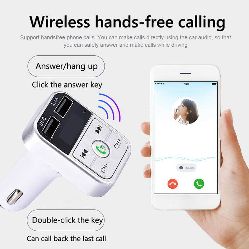 FM odašiljač Adapter za automobil 12V-24V Mp3 player prijemnik s digitalnim zaslonom Mp3 audio glazba Stereo adapter Handsfree Auto Kit