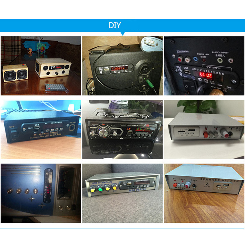 Dekóder tábla modul MP3 lejátszó Bluetooth autós készlet MP3 12V LED képernyő Iphone XS támogatáshoz TF USB AUX 3,5 mm FM rádióadapter