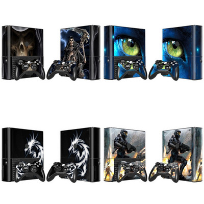 Για Microsoft XBOX 360 E Δημοφιλές κάλυμμα αυτοκόλλητου παιχνιδιών Κονσόλα βινυλίου και 2 ελεγκτές παιχνιδιών
