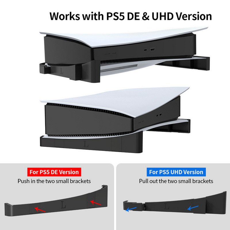 2 kom/set horizontalni stalak za pohranu za PS 5 PS5 Digital / Optical Drive Edition igraća konzola Dock Mount Držač bijeli/crni stalak