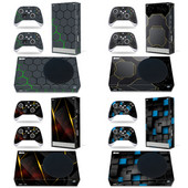 Για κονσόλα Xbox Series S και 2 χειριστήρια Lattice Design Skin Sticker Προστατευτικό κάλυμμα περιτυλίγματος βινυλίου Πλήρες σετ Xbox Series S