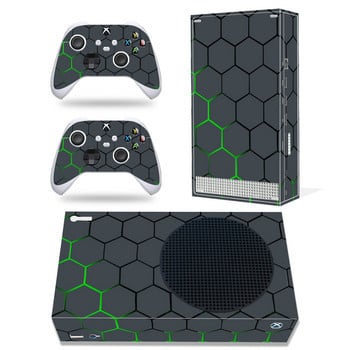 Για κονσόλα Xbox Series S και 2 χειριστήρια Lattice Design Skin Sticker Προστατευτικό κάλυμμα περιτυλίγματος βινυλίου Πλήρες σετ Xbox Series S