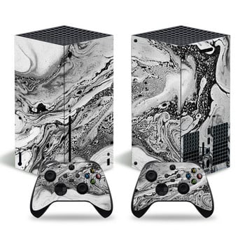 За конзола Xbox Series X и 2 контролера Стикер на кожата Waves Design Подвижен капак PVC Винил