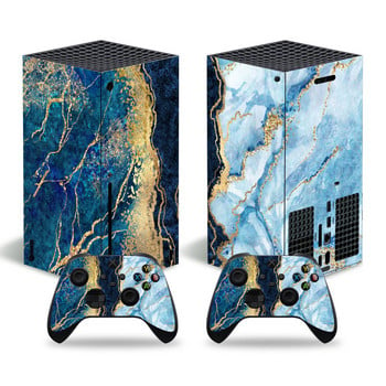 Για Xbox Series X Console and 2 Controller Skin Sticker Waves Design Αφαιρούμενο κάλυμμα PVC βινυλίου