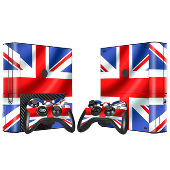 Κομψή σχεδίαση Vinyl Decal Skin Skin Sticker for XBOX 360 E Gaming Console+2 Controller Προστατευτικό κάλυμμα