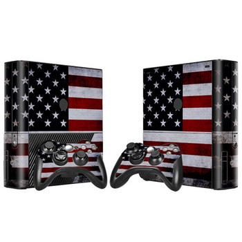 Κομψή σχεδίαση Vinyl Decal Skin Skin Sticker for XBOX 360 E Gaming Console+2 Controller Προστατευτικό κάλυμμα