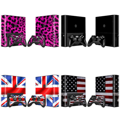 Stílusos kivitelű vinyl matrica bőrmatrica XBOX 360 E játékkonzolhoz + 2 vezérlő védőburkolat