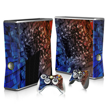 Въглеродни влакна Hot skin стикер Капак за Microsoft Xbox 360 Slim Decal Skin Console & 2PCS Controle Skin Sticker