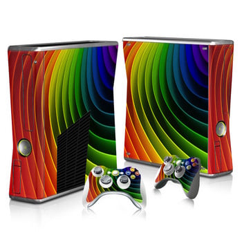 Въглеродни влакна Hot skin стикер Капак за Microsoft Xbox 360 Slim Decal Skin Console & 2PCS Controle Skin Sticker