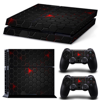 GAMEGENIXX Стикер за кожата Geometry Design Подвижен капак PVC Vinyl за PS4 конзола и 2 контролера