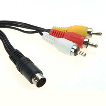 3RCA 1.8 m 9-пинов аудио-видео AV кабел за игра Sega Genesis 2 3 A/V връзка Адаптер Кабел за игра SEGA Genesis II/III