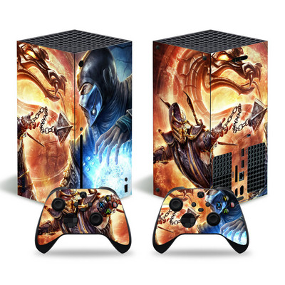 Xbox Series X konsooli ja 2 kontrolleri jaoks Duel Game Skin Kleebise eemaldatav kaas PVC vinüülist