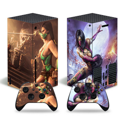 Xbox Series X konsooli ja 2 kontrolleri jaoks Duel Game Skin Kleebise eemaldatav kaas PVC vinüülist