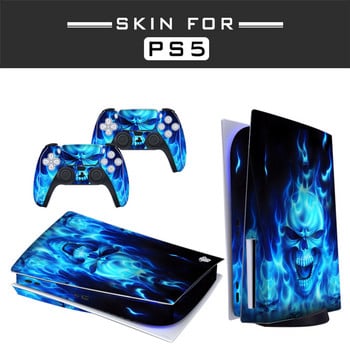 Cool Patterns PS5 Standard Disc Edition Skin Sticker Decal Case για χειριστήριο κονσόλας PlayStation 5 PS5 Protection Shell Case