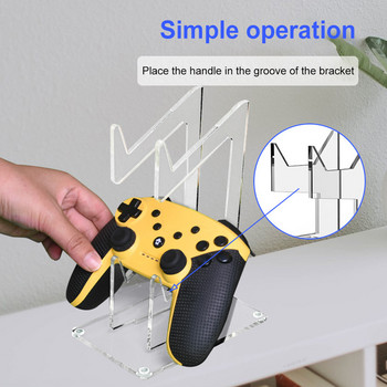 Поставка за двоен контролер за игри Акрилен геймпад Дисплей Поддръжка за Switch Pro/PS5/Xbox Series X/PS4 Джойстик Стойка за бюро