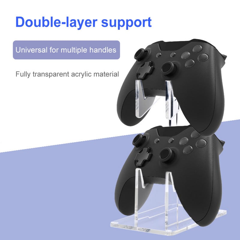 Dvostruki držač kontrolera igre Akrilni gamepad Zaslon Podrška za Switch Pro/PS5/Xbox Series X/PS4 Joystick Stalak za stolni stalak