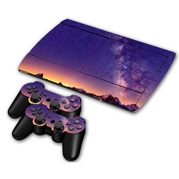 Стикер за винилова стикера за PS3 Super Slim 4000 Console Skins+2PCS стикери за PS3 контролер Джойстик Gampad Винилово покритие за кожа