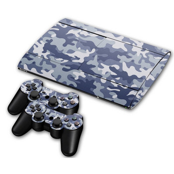 Стикер за винилова стикера за PS3 Super Slim 4000 Console Skins+2PCS стикери за PS3 контролер Джойстик Gampad Винилово покритие за кожа