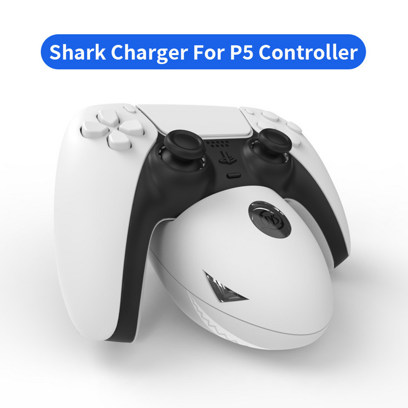 2022 Controller Shark punjač, dock stanica za punjenje za PS5 Dualsense kontrolere s LED indikatorima, brzo punjenje