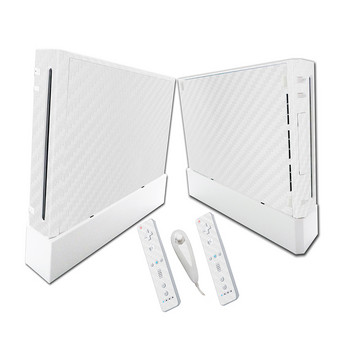 WII Vinyl Skin Skin Sticker Cover Wrap Protector for Wii Console and Controllers αυτοκόλλητα δέρματος μαύρο ανθρακί λευκό ματ