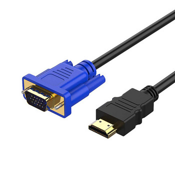 1.8M HDMI-съвместим мъжки към VGA мъжки 6MM VGA кабел HD 1080P видео конвертор адаптер за PC лаптоп Тип C Plug Travel Converter